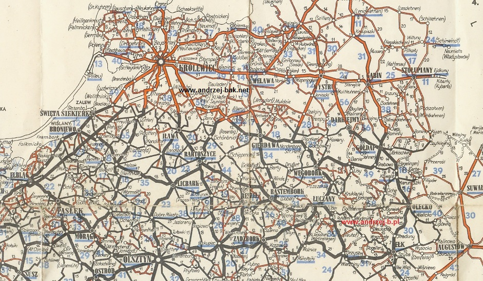 prusy wschodnie mapa 1945-46